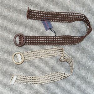 Brown and Cream Woven Belts